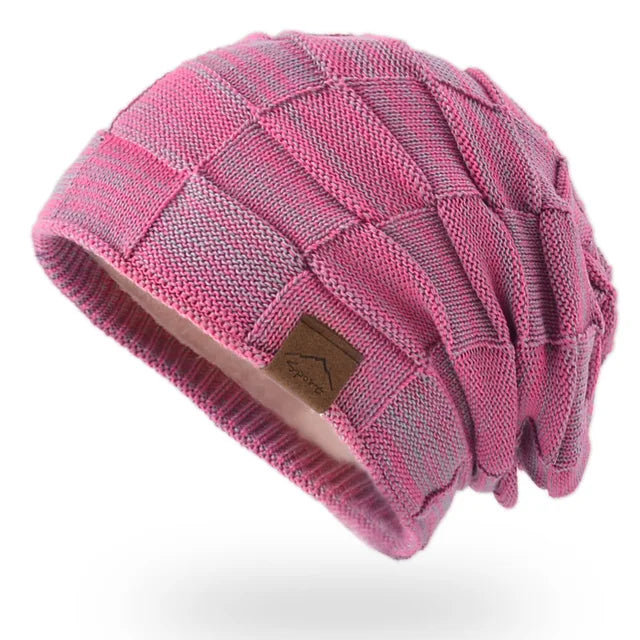 Winter Hat Warm Plus Size Outdoor Knitted Hat Wool Bobble Hat Beanie-Winter Hats-Arimonz-Rose-XL SIZE-Arimonz