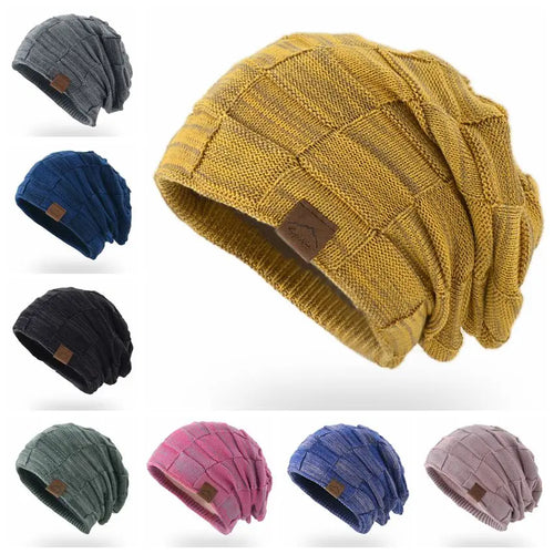 Winter Hat Warm Plus Size Outdoor Knitted Hat Wool Bobble Hat Beanie-Winter Hats-Arimonz-Arimonz