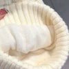 Winter Knitted Beanie Hat with Faux Fur Ball Fleece Lined Skullies Cap-Winter Hats-Arimonz-Arimonz