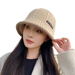 Winter Knitted Bucket Hat Warm Beanie for Women in Retro Style-Bucket Hats-Arimonz-Arimonz