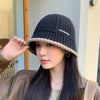 Winter Knitted Bucket Hat Warm Beanie for Women in Retro Style-Bucket Hats-Arimonz-Black-Arimonz