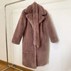 Winter Long Overcoat Women Oversized Lapel Belted Faux Rabbit Fur Coat-Fuzzy Jackets-Arimonz-Arimonz