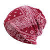 Winter Paisley Pattern Baggy Beanie Polyester Slouchy Turban Hat-Winter Hats-Arimonz-Arimonz