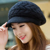 Winter Solid Color Knitted Beret Warm Velvet-Lined Thick Ear Cap Hat-Winter Hats-Arimonz-Arimonz