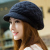Winter Solid Color Knitted Beret Warm Velvet-Lined Thick Ear Cap Hat-Winter Hats-Arimonz-Arimonz