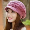 Winter Solid Color Knitted Beret Warm Velvet-Lined Thick Ear Cap Hat-Winter Hats-Arimonz-Arimonz