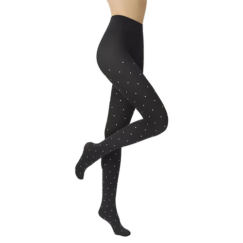 Winter Velvet Pantyhose Dot Tights with Large Elastic Fit Candy Colors-Socks & Tights-Arimonz-Black-fit for 70-80kg-Arimonz