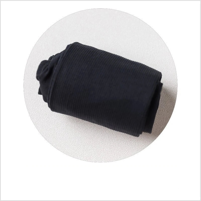 Winter Velvet Pantyhose Tights Warm Solid Striped Lolita Stockings-Socks & Tights-Arimonz-black-Fit 40kg-70kg-Arimonz