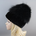 Winter Warm Real Fur Genuine Hat Bomber Beanies Cap for Women-Winter Hats-Arimonz-Black-Arimonz