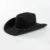 Winter Western Cowboy Hat Warm Wool Felt Fedoras Casual Studded Hat-Winter Hats-Arimonz-Arimonz