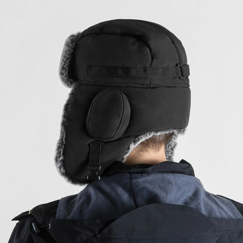 Winter Windproof Fur Warmer Hat Hood Fleece Ski Snow Cap with Earflaps-Winter Hats-Arimonz-Arimonz