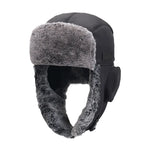Winter Windproof Fur Warmer Hat Hood Fleece Ski Snow Cap with Earflaps-Winter Hats-Arimonz-Black-Arimonz