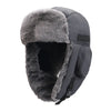 Winter Windproof Fur Warmer Hat Hood Fleece Ski Snow Cap with Earflaps-Winter Hats-Arimonz-Gray-Arimonz