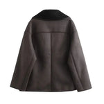 Woman Thick Faux Leather Jacket for Women Coat Plush Jacket Outerwear-Fuzzy Jackets-Arimonz-Arimonz