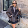 Woman Thick Faux Leather Jacket for Women Coat Plush Jacket Outerwear-Fuzzy Jackets-Arimonz-Arimonz