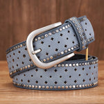 Women Belt Hollow Out Rivet All-match Fashion Belts Women Wide Belt-Belts-Arimonz-Blue-100cm/39inches-Arimonz