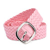 Women Braided Bright Color Belts Ladies Waist Ornament No Holes Belt-Belts-Arimonz-Pink-105cm/41inches-Arimonz