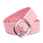 Women Braided Bright Color Belts Ladies Waist Ornament No Holes Belt-Belts-Arimonz-Pink-105cm/41inches-Arimonz