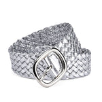 Women Braided Bright Color Belts Ladies Waist Ornament No Holes Belt-Belts-Arimonz-Sliver-105cm/41inches-Arimonz