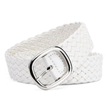 Women Braided Bright Color Belts Ladies Waist Ornament No Holes Belt-Belts-Arimonz-White-105cm/41inches-Arimonz