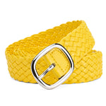 Women Braided Bright Color Belts Ladies Waist Ornament No Holes Belt-Belts-Arimonz-Yellow-105cm/41inches-Arimonz
