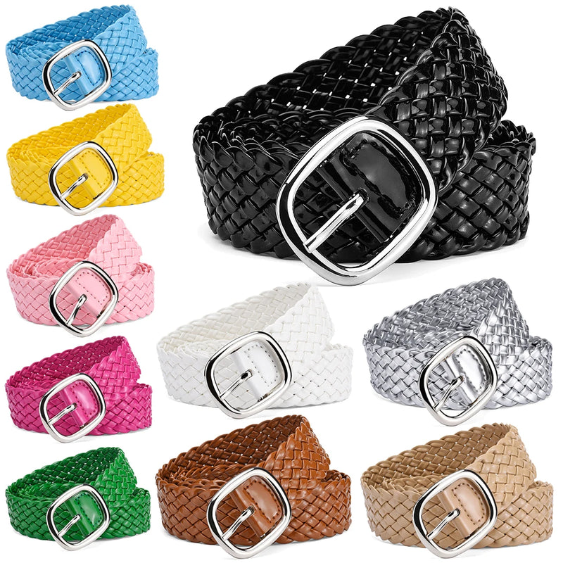 Women Braided Bright Color Belts Ladies Waist Ornament No Holes Belt-Belts-Arimonz-Arimonz