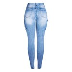 Women Cargo Jeans New Classic Multiple Pockets Jeans Women Denim Pants-Skinny Jeans-Arimonz-Arimonz