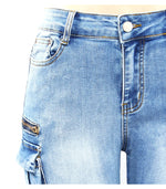 Women Cargo Jeans New Classic Multiple Pockets Jeans Women Denim Pants-Skinny Jeans-Arimonz-Arimonz
