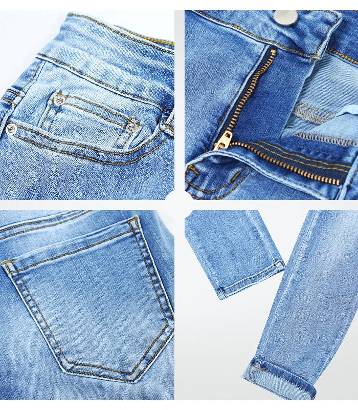 Women Cargo Jeans New Classic Multiple Pockets Jeans Women Denim Pants-Skinny Jeans-Arimonz-Arimonz