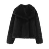 Women Casual Faux Fur Jackets Turn Down Collar Elegant Thick Coat-Fuzzy Jackets-Arimonz-Arimonz