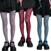 Women Colorful Floral-Patterned Fishnet Tights See-through Lace Tights-Socks & Tights-Arimonz-Arimonz