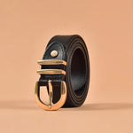 Women Cow Leather Horseshoe Buckle Sewing Retro Designer Jeans Belt-Belts-Arimonz-Black-95cm/37inches-Arimonz