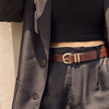 Women Cow Leather Horseshoe Buckle Sewing Retro Designer Jeans Belt-Belts-Arimonz-Arimonz