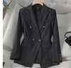 Women Double breasted Collar Sport Jacket Elegant Pant Set Office Set-Wear To Work Sets-Arimonz-Arimonz