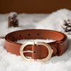 Women Genuine Cow Leather Metal Oval Buckle Retro Simple Ladies Belt-Belts-Arimonz-Arimonz