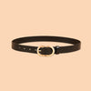 Women Genuine Cow Leather Metal Oval Buckle Retro Simple Ladies Belt-Belts-Arimonz-Black-95cm/37inches-Arimonz