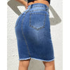 ﻿Women High Waist Denim Skirts Stretch Jeans Casual Bodycon Skirt-Denim Skirts-Arimonz-Arimonz