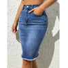 ﻿Women High Waist Denim Skirts Stretch Jeans Casual Bodycon Skirt-Denim Skirts-Arimonz-Arimonz