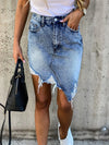 Women High Waist Ripped Shorts Skirt Jeans Lady Denim Skirt-Denim Skirts-Arimonz-Arimonz