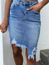 Women High Waist Ripped Shorts Skirt Jeans Lady Denim Skirt-Denim Skirts-Arimonz-Arimonz
