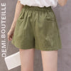 Women High Waisted Double Pocket Wide Leg Shorts Comfortable Shorts-Shorts-Arimonz-army green-L-Arimonz