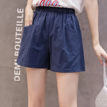 Women High Waisted Double Pocket Wide Leg Shorts Comfortable Shorts-Shorts-Arimonz-Navy-L-Arimonz