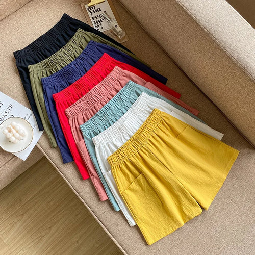 Women High Waisted Double Pocket Wide Leg Shorts Comfortable Shorts-Shorts-Arimonz-Arimonz