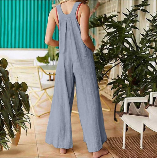 Women Jumpsuit Rompers New Summer Casual Square Neck Overalls Jumpsuit-Casual Jumpsuits & Rompers-Arimonz-Arimonz