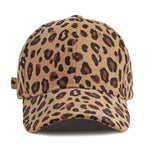 Women Leopard Pattern Corduroy Baseball Cap Men Retro Snapback Hat-Women's Caps-Arimonz-Arimonz