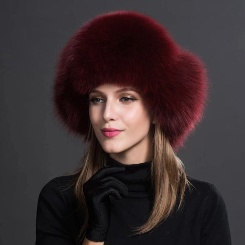 Women Natural Fur Caps Ushanka Hats for Winter Thick Warm Ears-Winter Hats-Arimonz-Arimonz