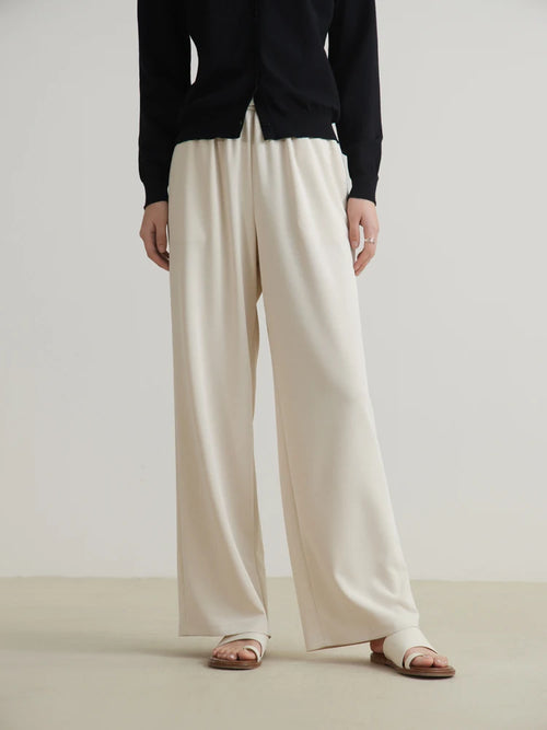 Women Pants Beige Full Length Autumn Women Trouser Commuter Pants-Pants-Arimonz-Arimonz