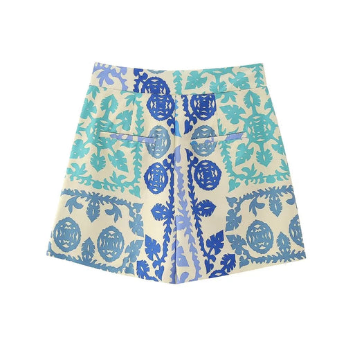 Women Printed Shorts New Clothing Pockets Women Casual Bottom Wear-Shorts-Arimonz-Arimonz