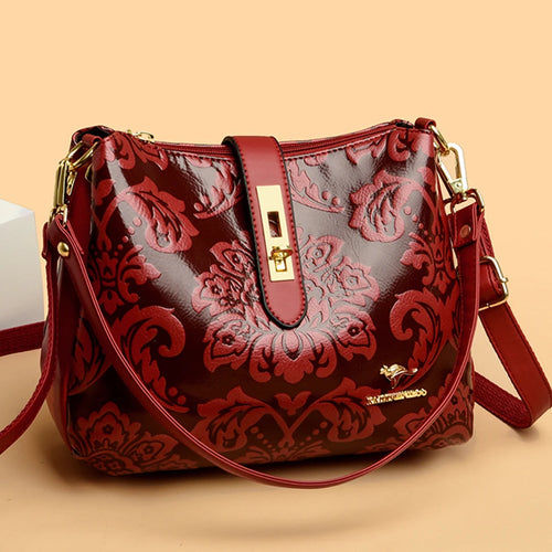 Women Retro Printed Shoulder Bag Crossbody Messenger Handbag-Handbags-Arimonz-Arimonz