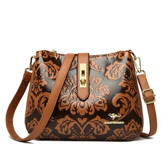 Women Retro Printed Shoulder Bag Crossbody Messenger Handbag-Handbags-Arimonz-Yellow-Arimonz